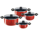 Tefal Tempo Flamme 8 pc set stewpots 18/22/26/30 cm | C3079082